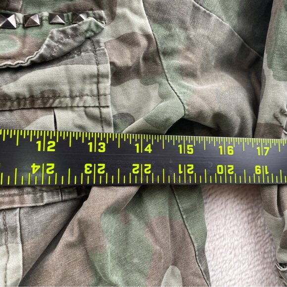 Sound & Matter Women Military Jacket Small Studded Camo Cotton Polyester Utility - Picture 5 of 11
